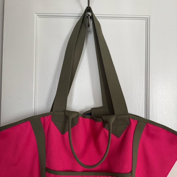 Rothy's Vibrant Pink,Olive, and Blue Reversible Tote Bag Casual, oversized, - Picture 3 of 12
